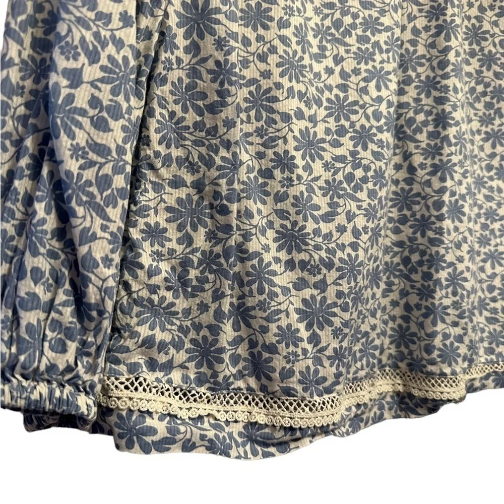 J.Crew Flutter Sleeve Shadow Stripe Floral Blouse
